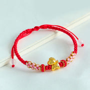Buddha Stones Year Of The Horse Multicolored String Peach Blossom Knot Red String Luck Bracelet - image 4