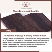 Buddha Stones Ebony Wood Sanskrit Four-leaf Clover Buddha's Eye Peace Rotatable Key Chain - image 5