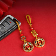 Buddha Stones Copper Prayer Wheel Five Directions Gods Of Wealth Balance Rotatable Key Chain - image 9