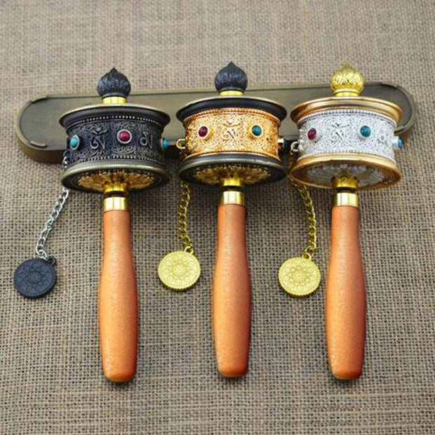 Buddha Stones Tibetan Lucky Prayer Wheel Decoration - image 8