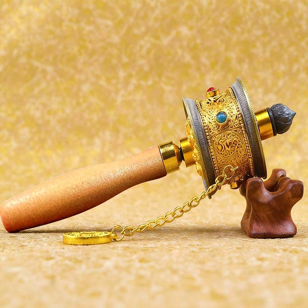 Buddha Stones Tibetan Lucky Prayer Wheel Decoration - image 2