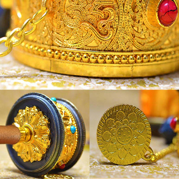 Buddha Stones Tibetan Lucky Prayer Wheel Decoration - image 6