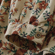 Buddha Stones Fall Floral Print Buttons Down Design Women's Cotton Long Sleeve Shirt - image 5