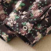 Buddha Stones Fall Floral Print Buttons Down Design Women's Cotton Long Sleeve Shirt - image 27