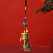 FREE Today: Purity and Peace Prayer Wheel Om Mani Padme Hum Colorful Tassels Key Chain - Full Gold - image 2