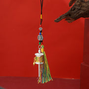 FREE Today: Purity and Peace Prayer Wheel Om Mani Padme Hum Colorful Tassels Key Chain - Medium Gold - image 4