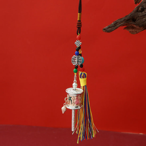 FREE Today: Purity and Peace Prayer Wheel Om Mani Padme Hum Colorful Tassels Key Chain - Rose Gold - image 6