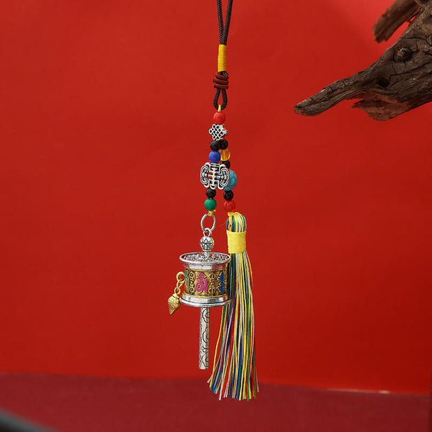 FREE Today: Purity and Peace Prayer Wheel Om Mani Padme Hum Colorful Tassels Key Chain - Vintage Gold - image 9