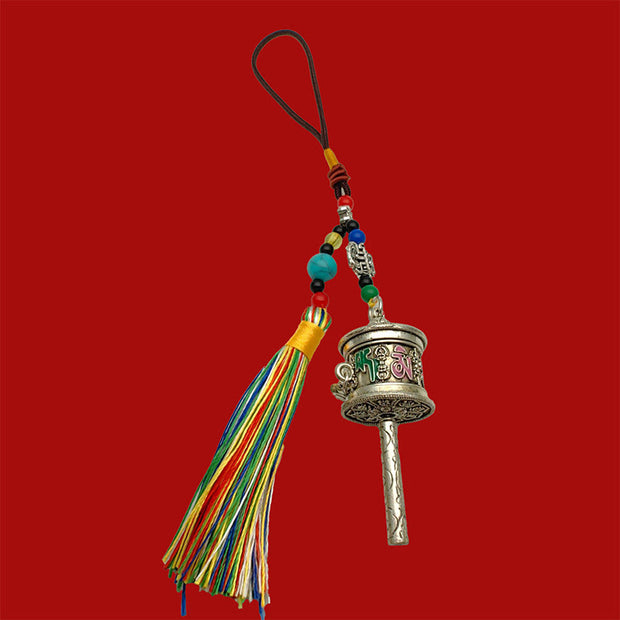 FREE Today: Purity and Peace Prayer Wheel Om Mani Padme Hum Colorful Tassels Key Chain - Antique Silver - image 11