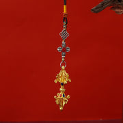 Buddha Stones Vajra Enlightenment Rope Key Chain - Gold - image 2