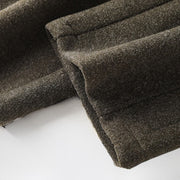 Buddha Stones Plain Button Cotton Thick Wool Women's Wide Leg Pants With Pockets - image 4