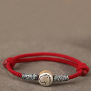 Buddha Stones 999 Sterling Silver Year Of The Horse Chinese Zodiac String Braided Luck Bracelet - image 5