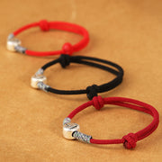 Buddha Stones 999 Sterling Silver Year Of The Horse Chinese Zodiac String Braided Luck Bracelet - image 56