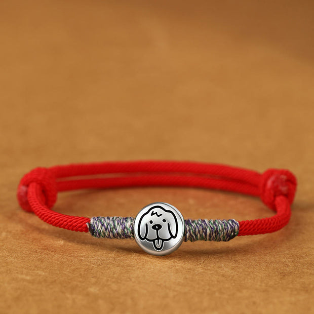 Buddha Stones 999 Sterling Silver Year Of The Horse Chinese Zodiac String Braided Luck Bracelet - Dog Red String - 19-23cm - image 41