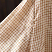 Buddha Stones Fall Plaid Print Stand Collar Buttons Down Design Women's Cotton Long Sleeve Shirt - image 10