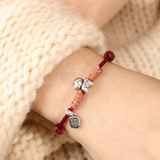 Buddha Stones 999 Sterling Silver Year Of The Horse Fu Character Charm String Braided Luck Bracelet - image 9