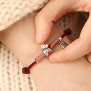 Buddha Stones 999 Sterling Silver Year Of The Horse Fu Character Charm String Braided Luck Bracelet - image 11