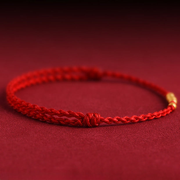 Buddha Stones 925 Sterling Silver Plated Gold Beads Red String Connection Adjustable Bracelet - image 8
