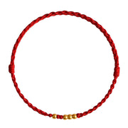 Buddha Stones 925 Sterling Silver Plated Gold Beads Red String Connection Adjustable Bracelet - image 9
