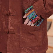 Buddha Stones 2Pcs Fall Winter Men's Tang Suit Dragon Frog-Button Cotton Long Sleeve Jacket Pants Set - image 19