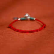 Buddha Stones 999 Sterling Silver Year Of The Horse 925 Sterling Silver Peace And Joy Charm String Braided Luck Bracelet Anklet - image 3