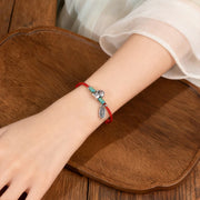 Buddha Stones 999 Sterling Silver Year Of The Horse 925 Sterling Silver Peace And Joy Charm String Braided Luck Bracelet Anklet - image 9