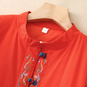 Buddha Stones Winter Flower Embroidery Frog-Button Long Sleeve Women's Thermal Jacket - image 18