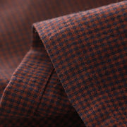 Buddha Stones Fall Brown Plaid Stand Collar Frog-Button Design Long Sleeve Midi Dress With Pockets - image 11