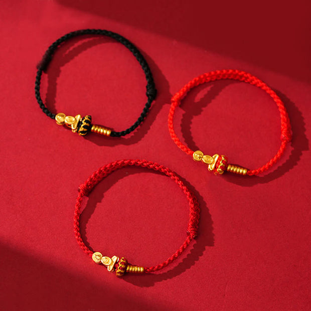 Buddha Stones Formless Buddha Lotus Knot Red String Protection Braided Bracelet - image 13