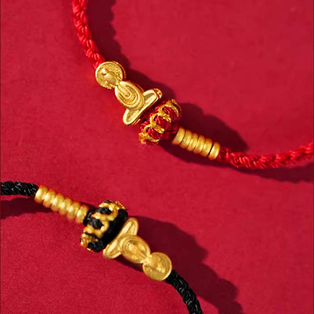 Buddha Stones Formless Buddha Lotus Knot Red String Protection Braided Bracelet - image 14
