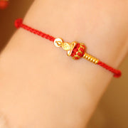Buddha Stones Formless Buddha Lotus Knot Red String Protection Braided Bracelet - image 9