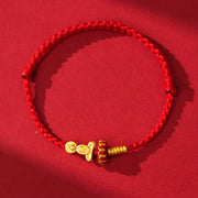 Buddha Stones Formless Buddha Lotus Knot Red String Protection Braided Bracelet - Darkred String(Wrist Circumference: 14-18cm) - image 1
