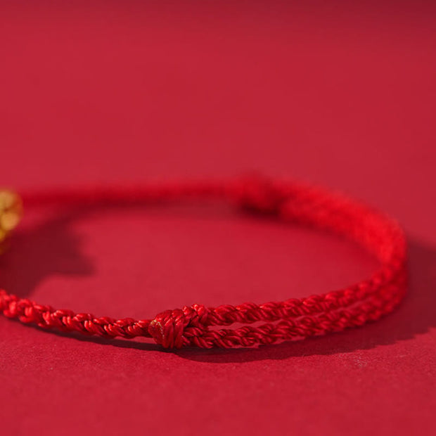 Buddha Stones Formless Buddha Lotus Knot Red String Protection Braided Bracelet - image 2