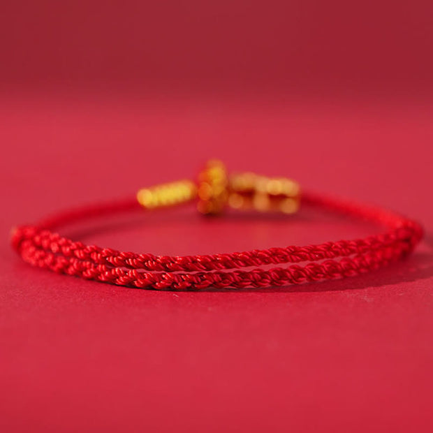 Buddha Stones Formless Buddha Lotus Knot Red String Protection Braided Bracelet - image 6