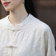 Buddha Stones Fall Jacquard Women's Frog-Button Long Sleeve Shirt Pants Cotton Linen Clothing - image 27