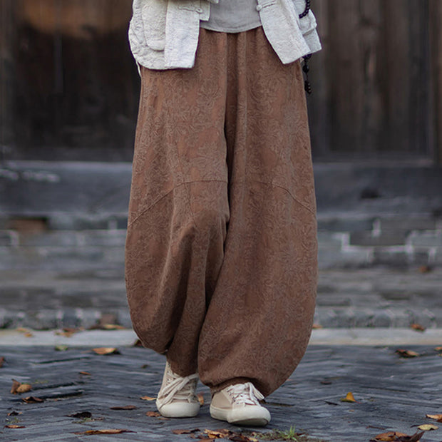 Buddha Stones Fall Jacquard Women's Frog-Button Long Sleeve Shirt Pants Cotton Linen Clothing - image 40