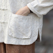 Buddha Stones Fall Jacquard Women's Frog-Button Long Sleeve Shirt Pants Cotton Linen Clothing - image 28