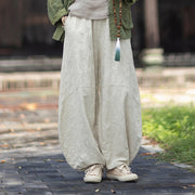 Buddha Stones Fall Jacquard Women's Frog-Button Long Sleeve Shirt Pants Cotton Linen Clothing - image 34