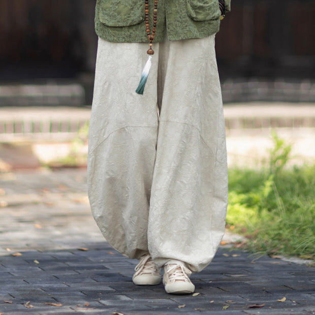 Buddha Stones Fall Jacquard Women's Frog-Button Long Sleeve Shirt Pants Cotton Linen Clothing - image 35