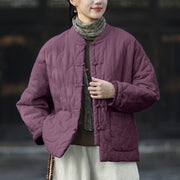 Buddha Stones Winter Curved Lines Frog-Button Ramie Cotton Long Sleeve Women's Thermal Jacket With Pockets - Purple - US4-12，UK/AU8-16，EU36-44 (F) - image 38