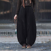 Buddha Stones Winter Elastic Waist Ramie Cotton Thermal Women's Pants With Pockets - Black - US6，UK/AU10，EU38 (L) - image 41