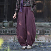 Buddha Stones Winter Elastic Waist Ramie Cotton Thermal Women's Pants With Pockets - image 19