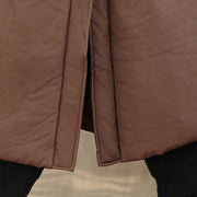 Buddha Stones Winter V-Neck Buttons Long Sleeve Thermal Women's Cotton Coat With Pockets - image 10