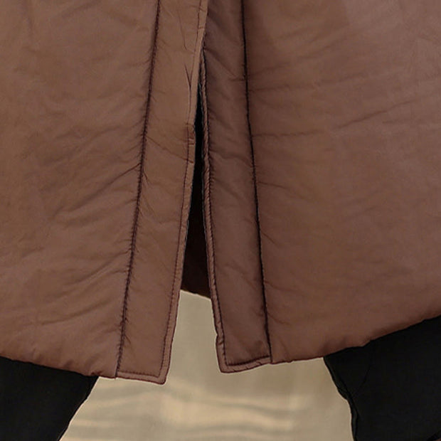 Buddha Stones Winter V-Neck Buttons Long Sleeve Thermal Women's Cotton Coat With Pockets - image 10