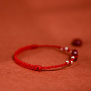 Buddha Stones Cinnabar Peace Buckle Handmade String Adjustable Bracelet Anklet - image 3