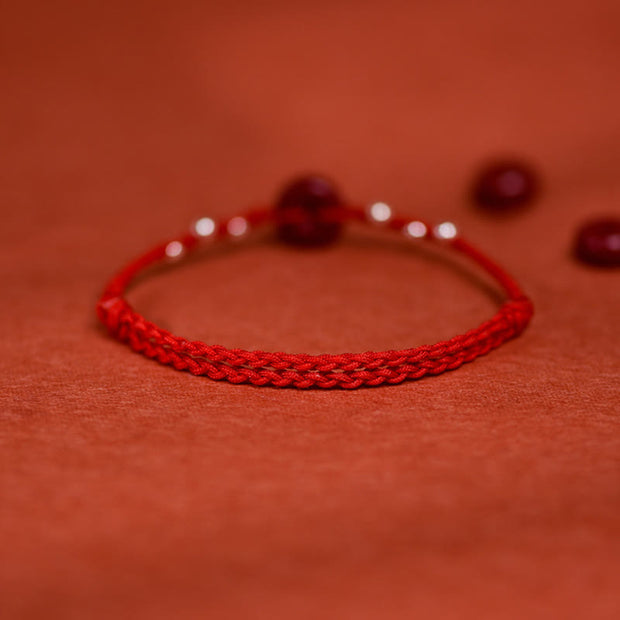 Buddha Stones Cinnabar Peace Buckle Handmade String Adjustable Bracelet Anklet - image 4