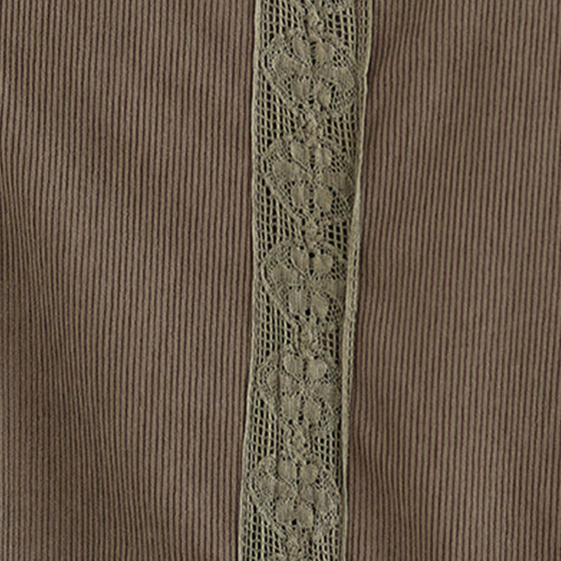 Buddha Stones Winter Pleated Buttons Down Long Sleeve Corduroy Women's Midi Dress With Pockets - image 11