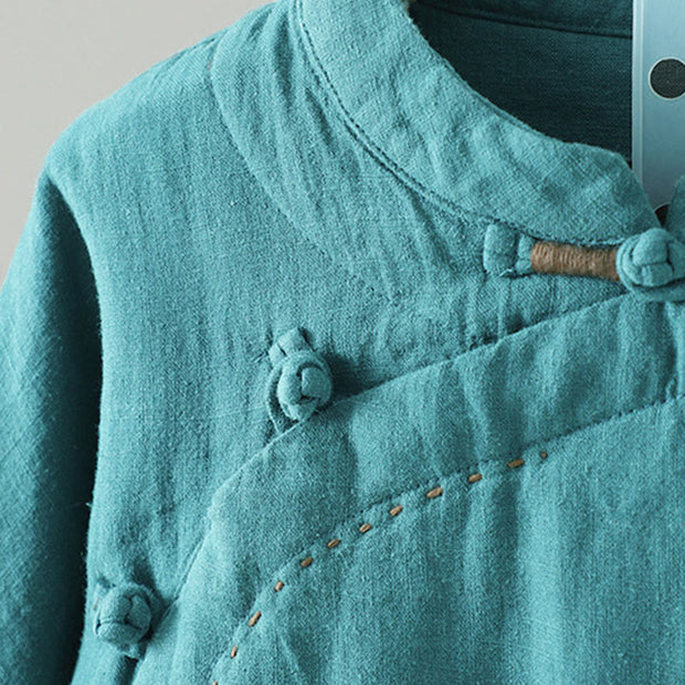 Buddha Stones Vintage Winter Frog-Button Cotton Long Sleeve Women's Thermal Jacket - image 7