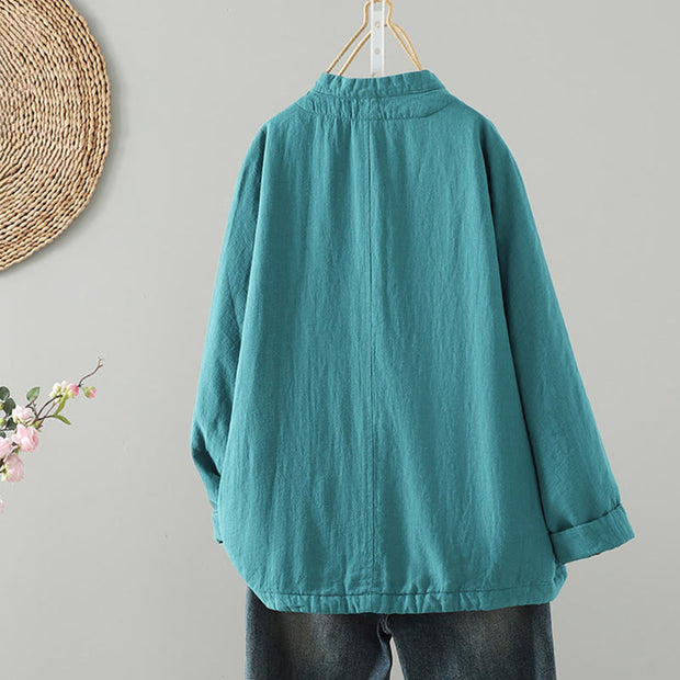 Buddha Stones Vintage Winter Frog-Button Cotton Long Sleeve Women's Thermal Jacket - image 2