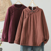 Buddha Stones Vintage Winter Frog-Button Cotton Long Sleeve Women's Thermal Jacket - image 30